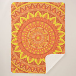 Oranges Mandala Warm Cozy Boho Lebendiges Muster Sherpadecke