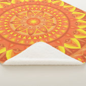 Oranges Mandala Warm Cozy Boho Lebendiges Muster Sherpadecke (3/4)