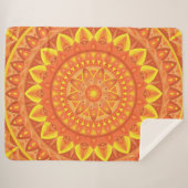 Oranges Mandala Warm Cozy Boho Lebendiges Muster Sherpadecke (Vorderseite (Horizontal))