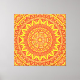 Oranges Mandala Warmes Boho-Geometrisches Lebendig Leinwanddruck