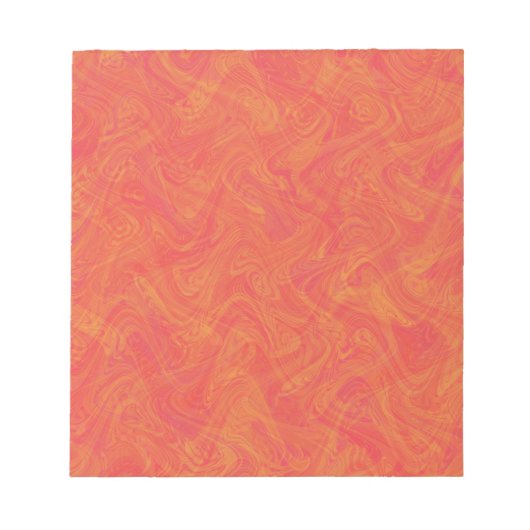 Oranges Marmormuster Notizblock (Vorderseite)