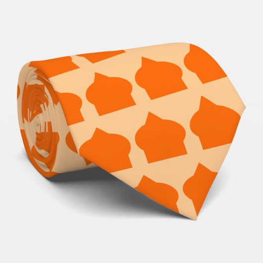 Oranges marokkanisches Musterdesign Krawatte (Gerollt)