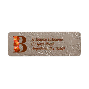 Oranges Monogramm Anfangsbuchstabe B Adresse 