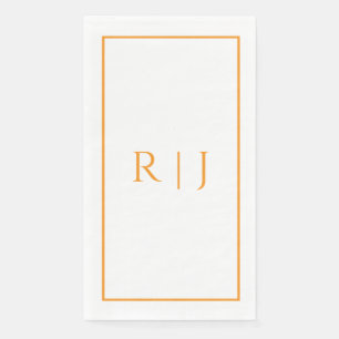 Oranges Monogramm Frühling Sommer Elegante Hochzei Serviette