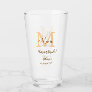 Oranges Monogramm Junggesellinnenabschied Name mod Glas