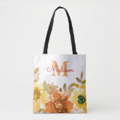 Oranges Monogramm-Name-Geschenk Tasche (Vorderseite)