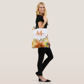 Oranges Monogramm-Name-Geschenk Tasche (Am Model)