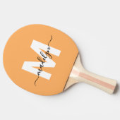 Oranges Monogramm Tischtennis Schläger (Seitenansicht)