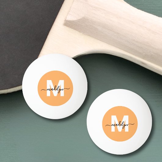Oranges Monogramm Tischtennisball