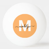 Oranges Monogramm Tischtennisball (Vorderseite)