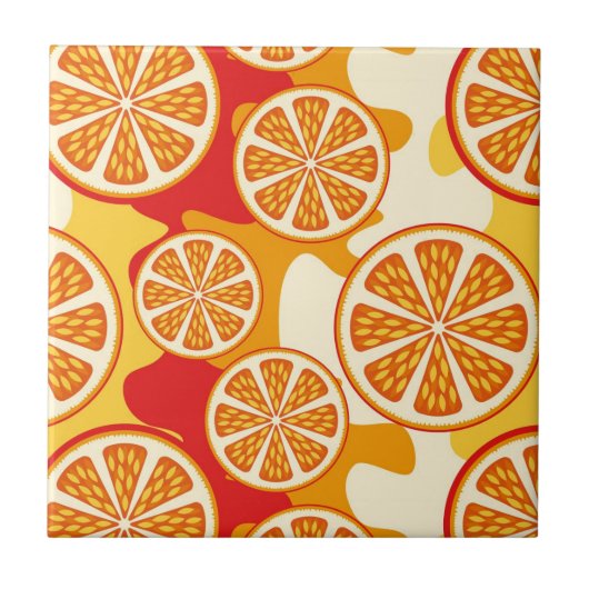 Oranges Muster Fliese (Vorderseite)