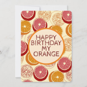 Oranges-Muster-Geburtstagskarte Einladung
