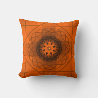 Oranges Muster geometrischer Sterne Kissen