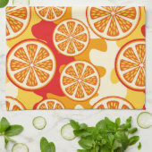 Oranges Muster Geschirrtuch (Gefaltet)