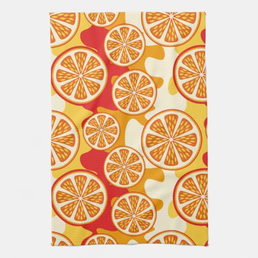 Oranges Muster Geschirrtuch (Vertikal)