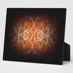 Oranges Muster im Kaleidoskop-Stil Fotoplatte