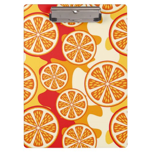 Oranges Muster Klemmbrett (Vorderseite)