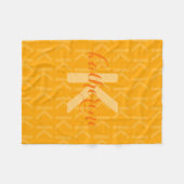 Oranges Muster mit Monogramm-Schriftzug Fleecedecke (Vorderseite (Horizontal))