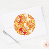 Oranges Muster Runder Aufkleber (Umschlag)