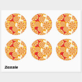 Oranges Muster Runder Aufkleber (Blatt)