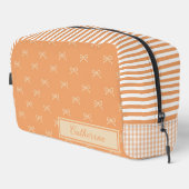 Oranges Muster Schleifenmuster Coquette Kosmetik Waschbeutel (Rechte Ecke)