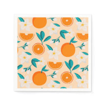 Oranges Muster Serviette | Frisches Zitrus Design