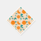 Oranges Muster Serviette | Frisches Zitrus Design (Ecke)