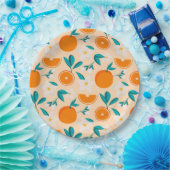 Oranges Muster Serviette | Frisches Zitrus Design Pappteller (Party)