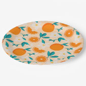 Oranges Muster Serviette | Frisches Zitrus Design Pappteller (Schrägansicht)