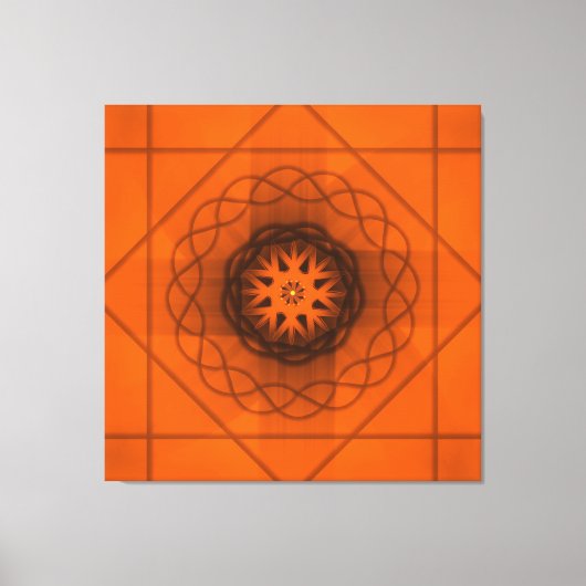 Oranges Muster Sternenmuster Leinwanddruck (Vorderseite)