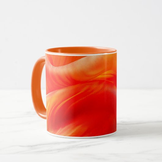 Oranges Muster Tasse (Vorderseite Links)