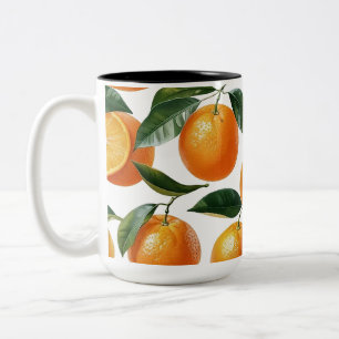 Oranges Muster Zweifarbige Tasse