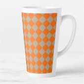 Oranges Ocker-Karo-Diamant-Muster Milchtasse (Rechts)