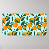 oranges on leaf branches seamless pattern, citrus poster (Vorne)