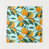 oranges on leaf branches seamless pattern, citrus wandteppich (Vorderseite (Horizontal))