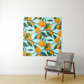 oranges on leaf branches seamless pattern, citrus wandteppich (Beispiel (Horizontal))