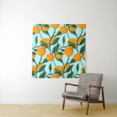 oranges on leaf branches seamless pattern, citrus wandteppich (Beispiel)