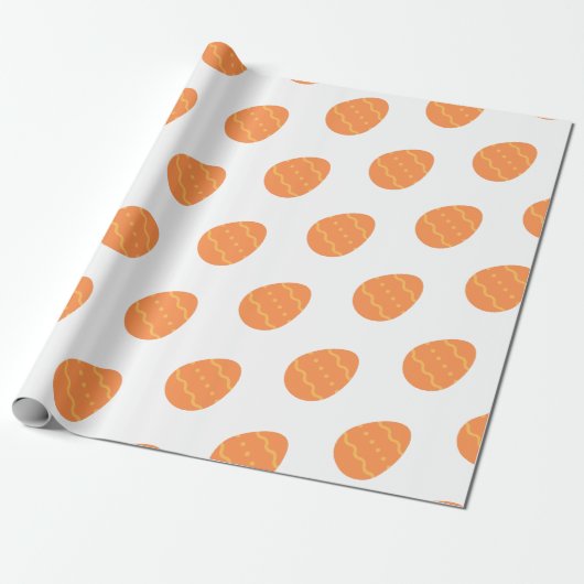 Oranges Oster-Eier-Muster-Geschenkpapier Geschenkpapier (Ungerollt)