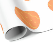 Oranges Oster-Eier-Muster-Geschenkpapier Geschenkpapier (Rolleneckpunkt)