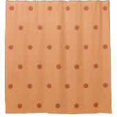 Oranges Pastell-Tupfen-Muster Whimsical Duschvorhang (Vorderseite)