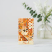 Oranges Patchwork-Quilt-Handmade-Kleidung Visitenkarte (Stehend Vorderseite)