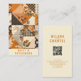 Oranges Patchwork-Quilt-Handmade-Kleidung  Visitenkarte