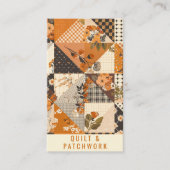 Oranges Patchwork-Quilt-Handmade-Kleidung Visitenkarte (Vorderseite)