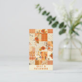 Oranges Patchwork-Quilt-Handmade-Kleidung Visitenkarte (Stehend Vorderseite)