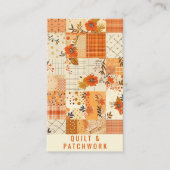 Oranges Patchwork-Quilt-Handmade-Kleidung Visitenkarte (Vorderseite)