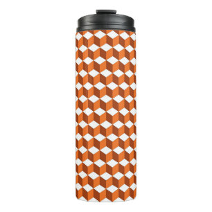 Oranges Quadrat: Abstrakter Vintage-Hintergrund Thermosbecher