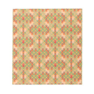 Oranges Retro-Muster Notizblock