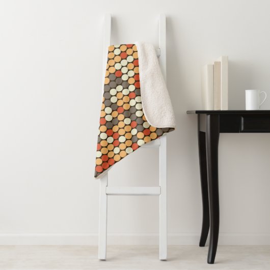 Oranges Retro-Punkte Sherpadecke (Beispiel)