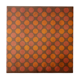Oranges retro-vintage Punkte-Muster Fliese