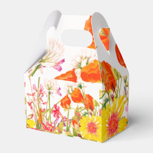Oranges, rosa und gelbe Blumen Geschenkbox Geschenkschachtel